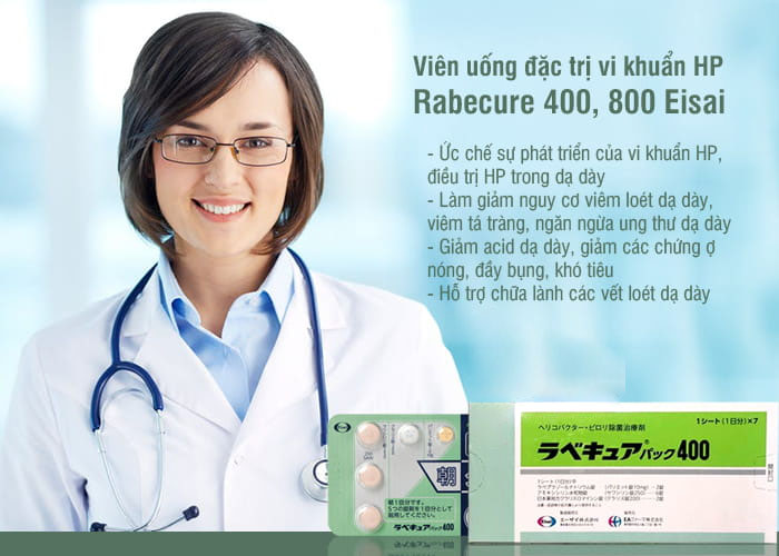 Thuốc đặc trị vi khuẩn HP Rabecure 400 là sự lựa chọn hàng đầu của những người đang bị nhiễm khuẩn HP dạ dày hoặc đang có những dấu hiệu của viêm loét dạ dày, tá tràng,..