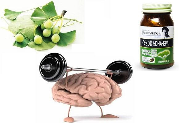 Viên uống bổ não Ginkgo chiết xuất từ lá Ginkgo Biloba Vinpocetine và DHA, EPA, bên cạnh đó là các thành phần thảo dược khác.
